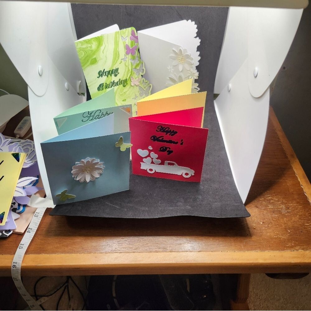 Hand Crafted Colorful All Occasoin Cards Set of 12 - Picture 3 of 13